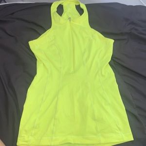 Lululemon Razorback neon yellow tank top